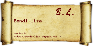 Bendi Liza névjegykártya